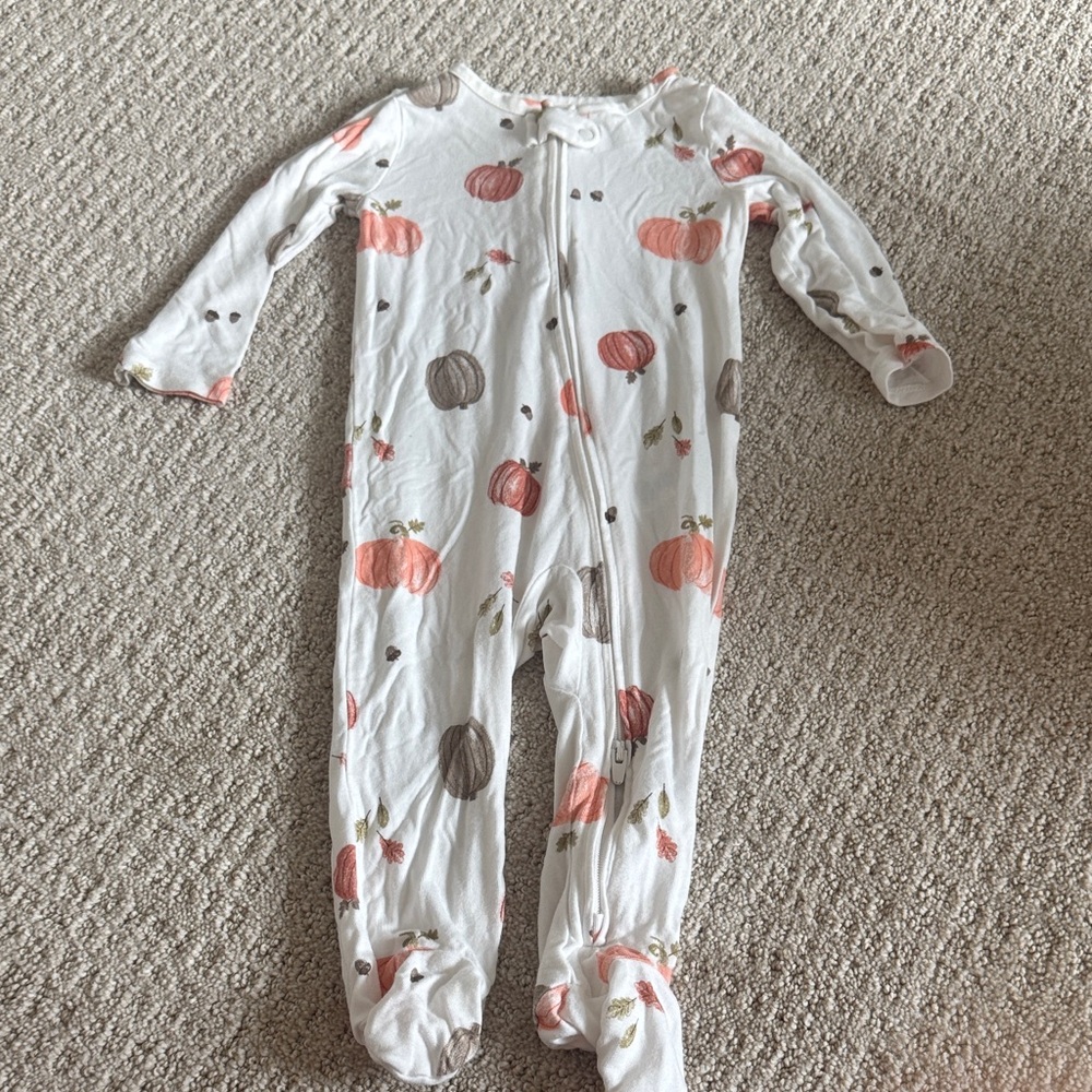 Carter's White and Orange Pumpkin Footie